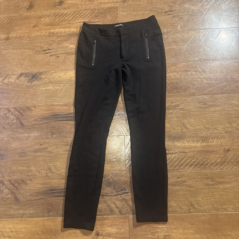 Kenneth Cole New York Pants Slim Leg Black Rayon Women's Size 6 Zipper Pockets